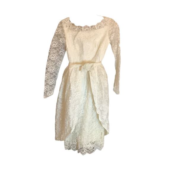 Vintage Dresses & Skirts - 1950s lace wedding dress with overskirt couture wedding 6 See Measurements